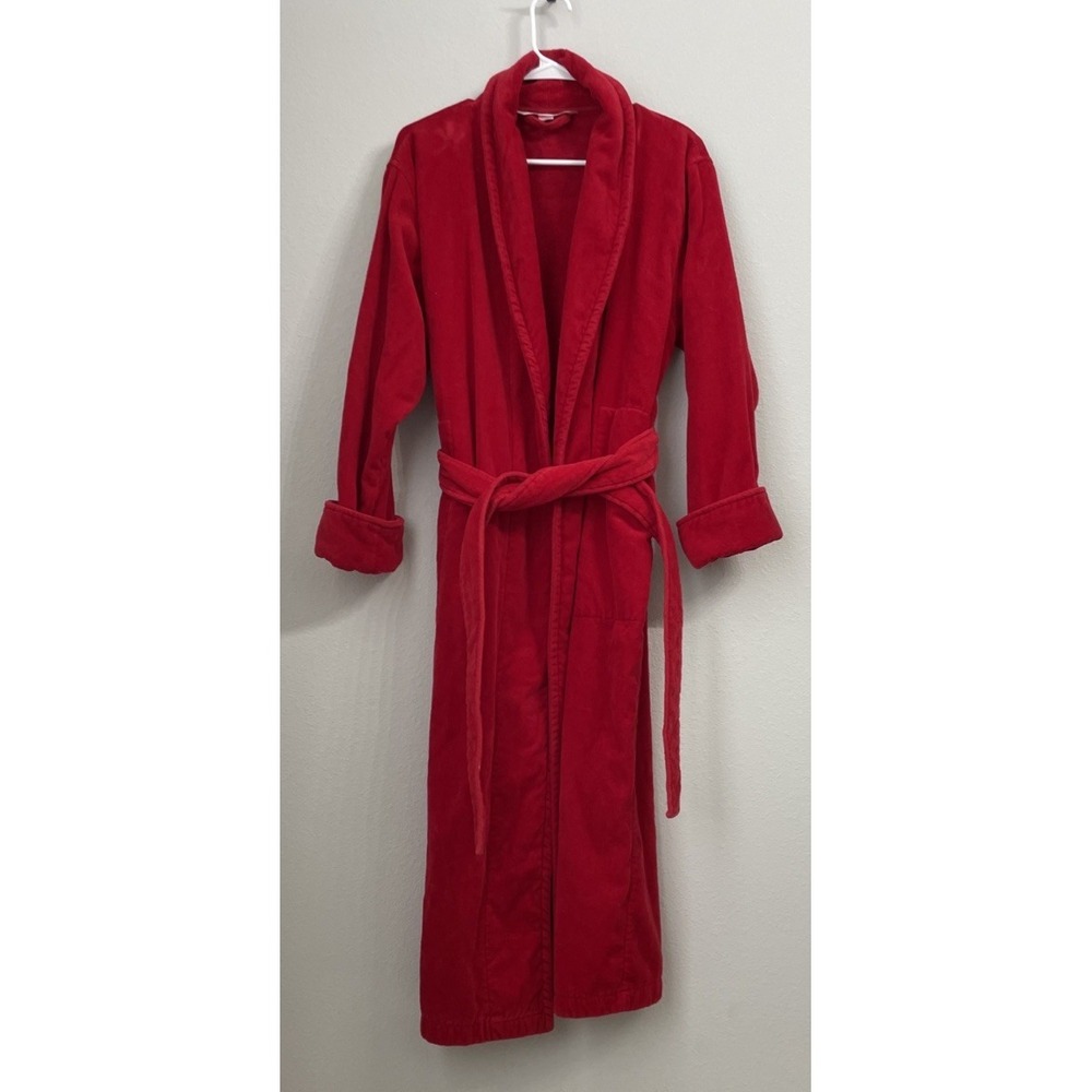 VICTORIA'S SECRET TERRY CLOTH BATH ROBE-RED-SIZE XS/S - Picture 1 of 4